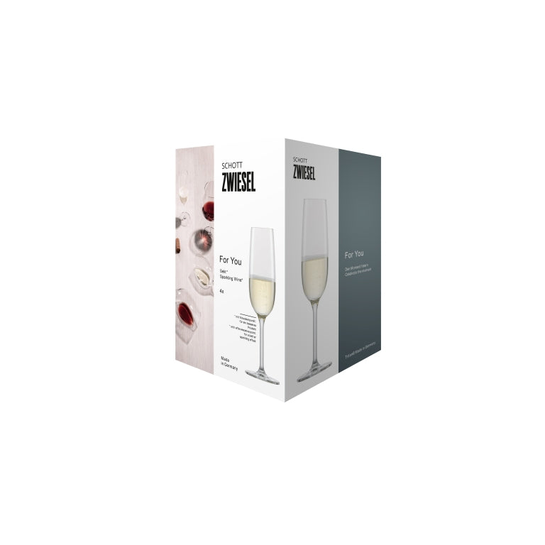 Schott Zwiesel For You Champagne Glass 21 Cl with Effervescence Point - 4 Pieces