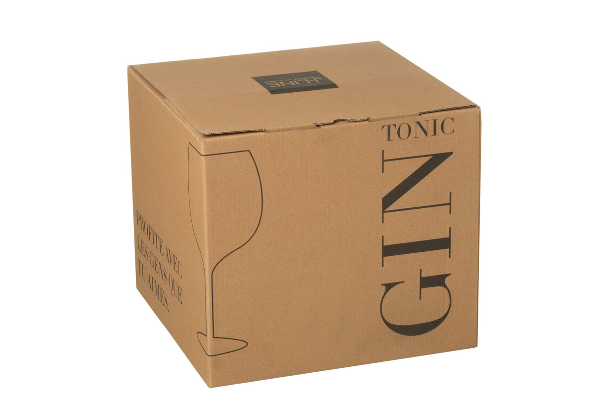 J-Line Gin and Tonic Glasses 88 cl Transparent/Gold – 4 Pieces