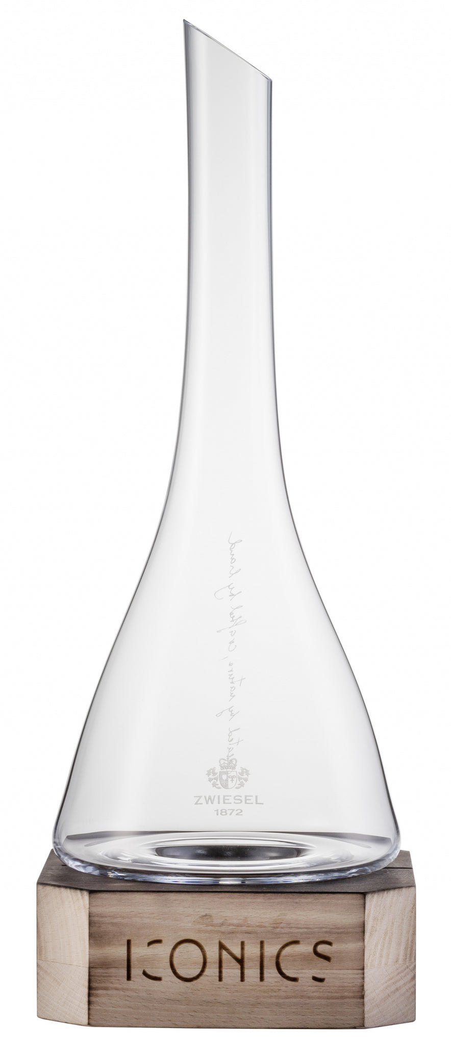 Karafka do dekantacji Zwiesel Glas Iconics 75 cl z drewnianą podstawą