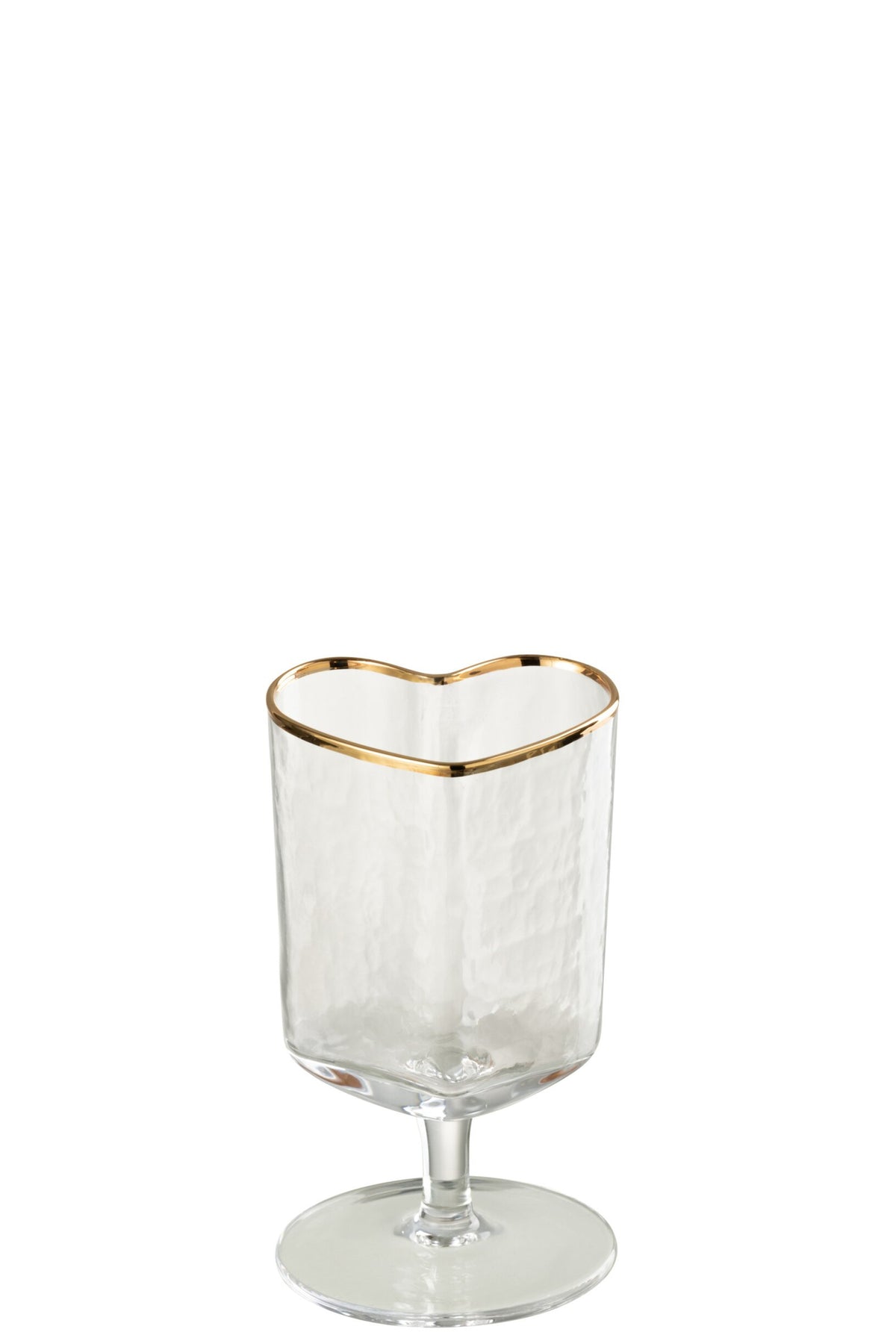 J-Line Wine Glass Heart Gold/Transparent