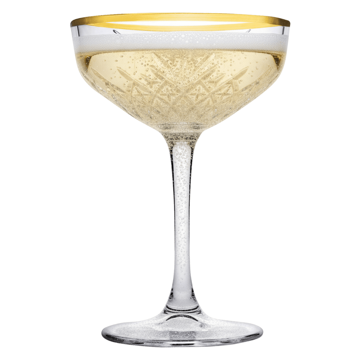 Pasabahce Timeless Champagneglas / Coupe 27 Cl Gouden Rand - 4 Stuks - Glazen.nl