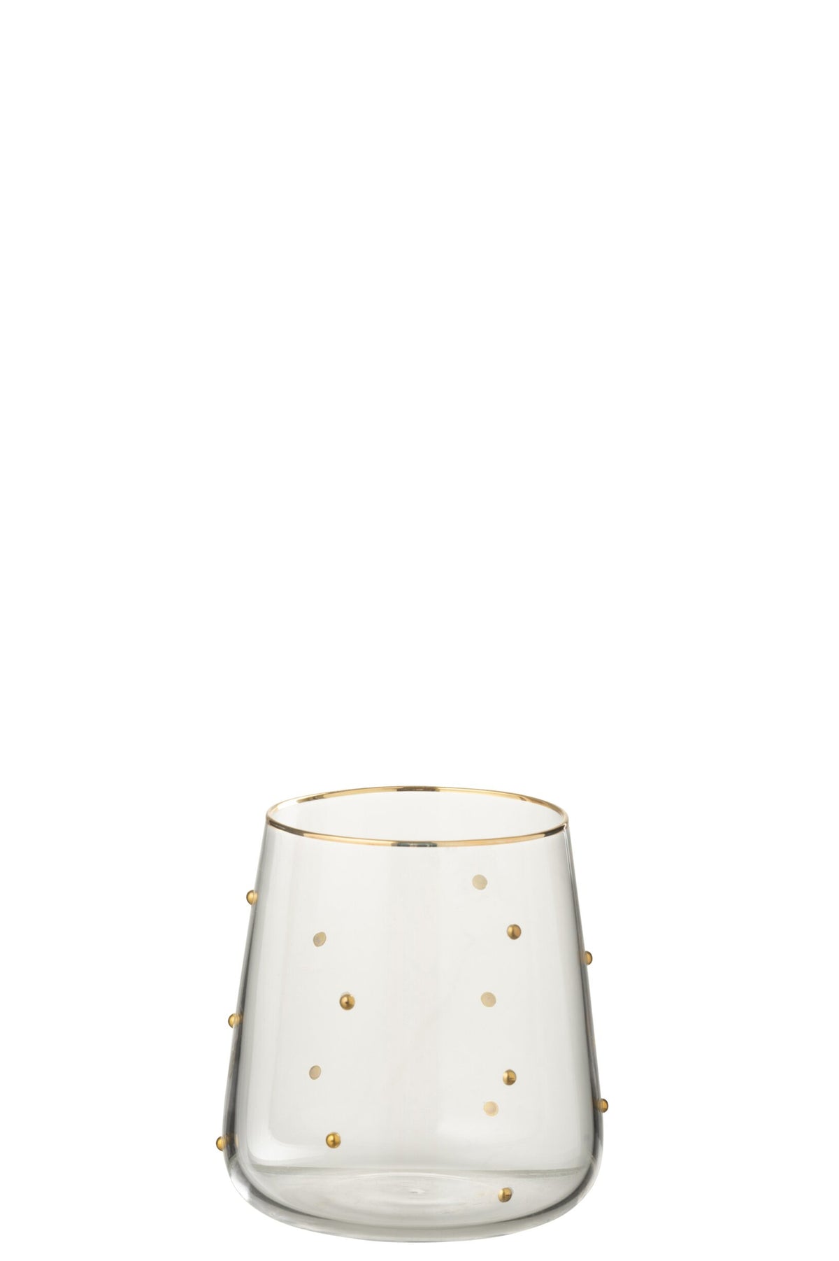 Szklanka do wody J-Line 42 cl w kropki, przezroczysta/złota