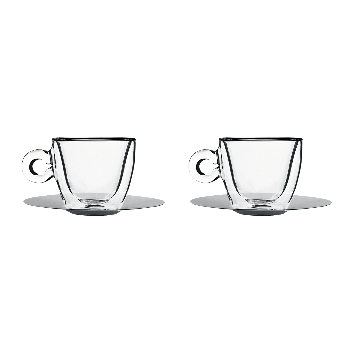 Luigi Bormioli Thermic Glass Cappuccinoglas 16,5 Cl Met Rvs Schotel - 2 Stuks - Glazen.nl