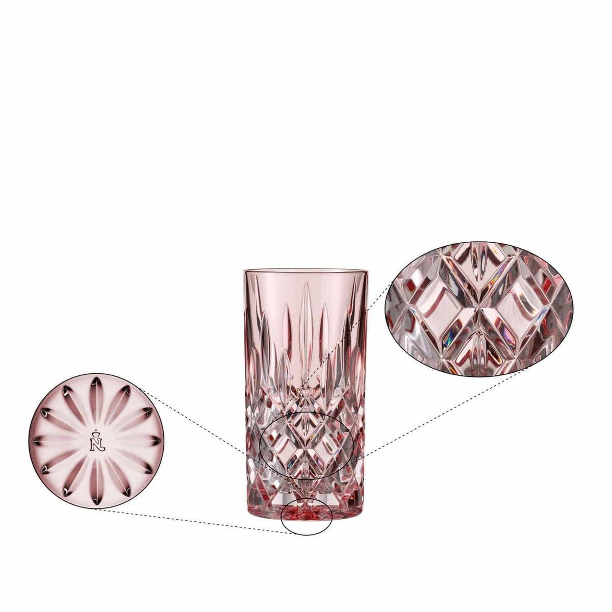 Nachtmann Noblesse Longdrinkglas 39,5 Cl Roze - 2 Stuks - Glazen.nl