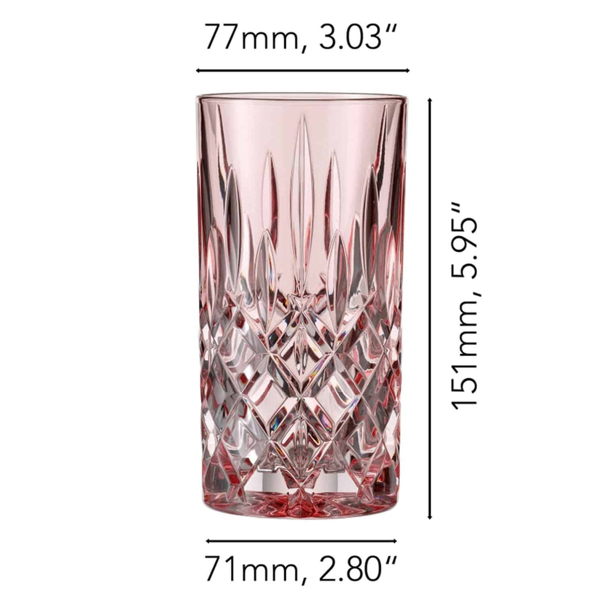 Nachtmann Noblesse Longdrinkglas 39,5 Cl Roze - 2 Stuks - Glazen.nl