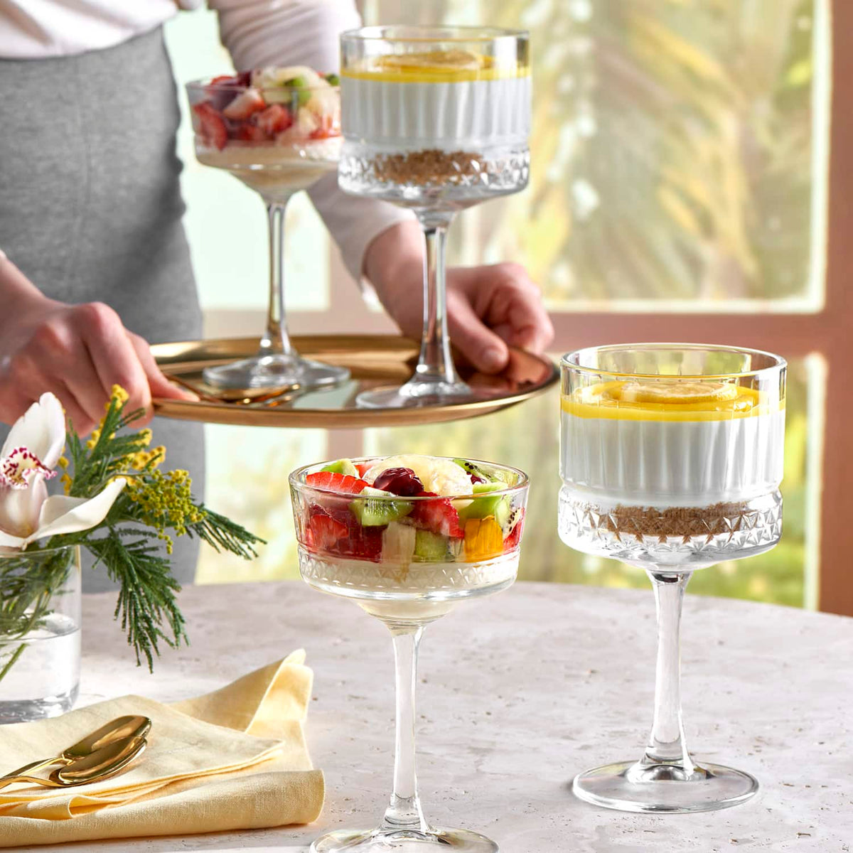 Pasabahce Elysia Champagneglas / Coupe 26 Cl Gouden Rand - 4 Stuks - Glazen.nl