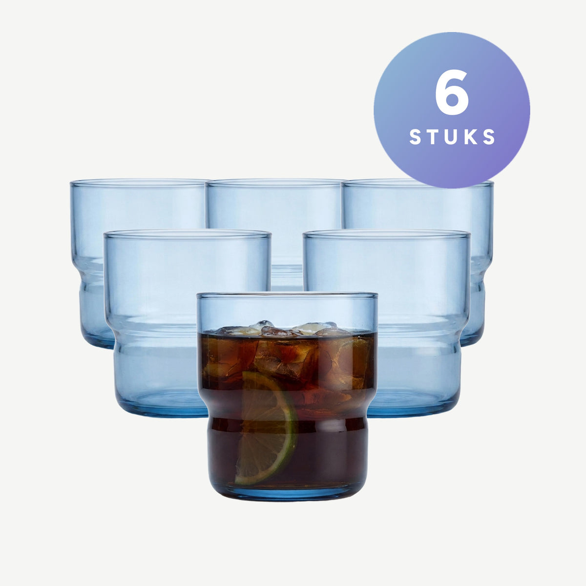 Set van 6 stuks Arcoroc Log Tumbler 22 Cl Blauw - 6 Stuks