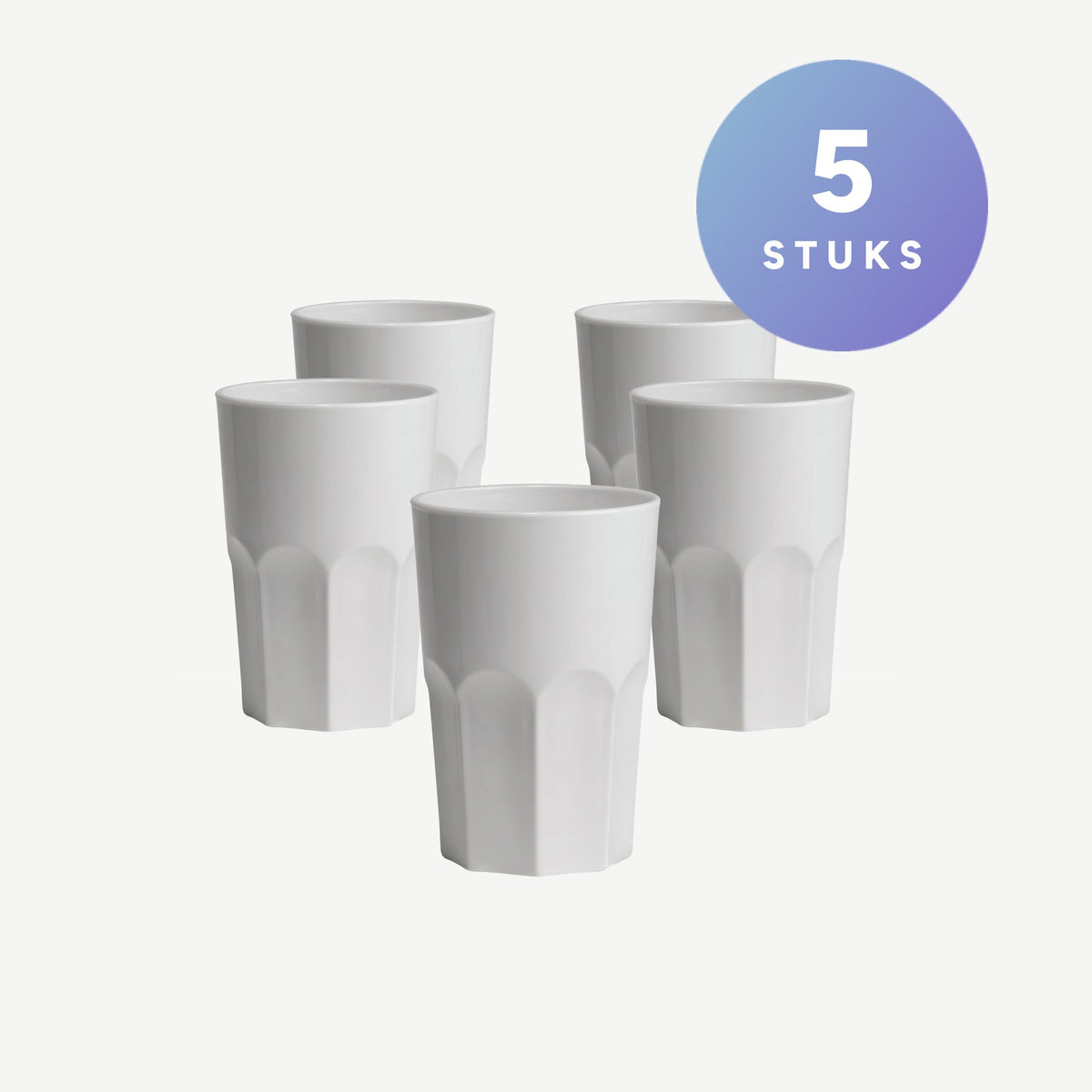 Set van 5 stuks Bar Professional Granity Longdrinkglas Wit Onbreekbaar 40 Cl