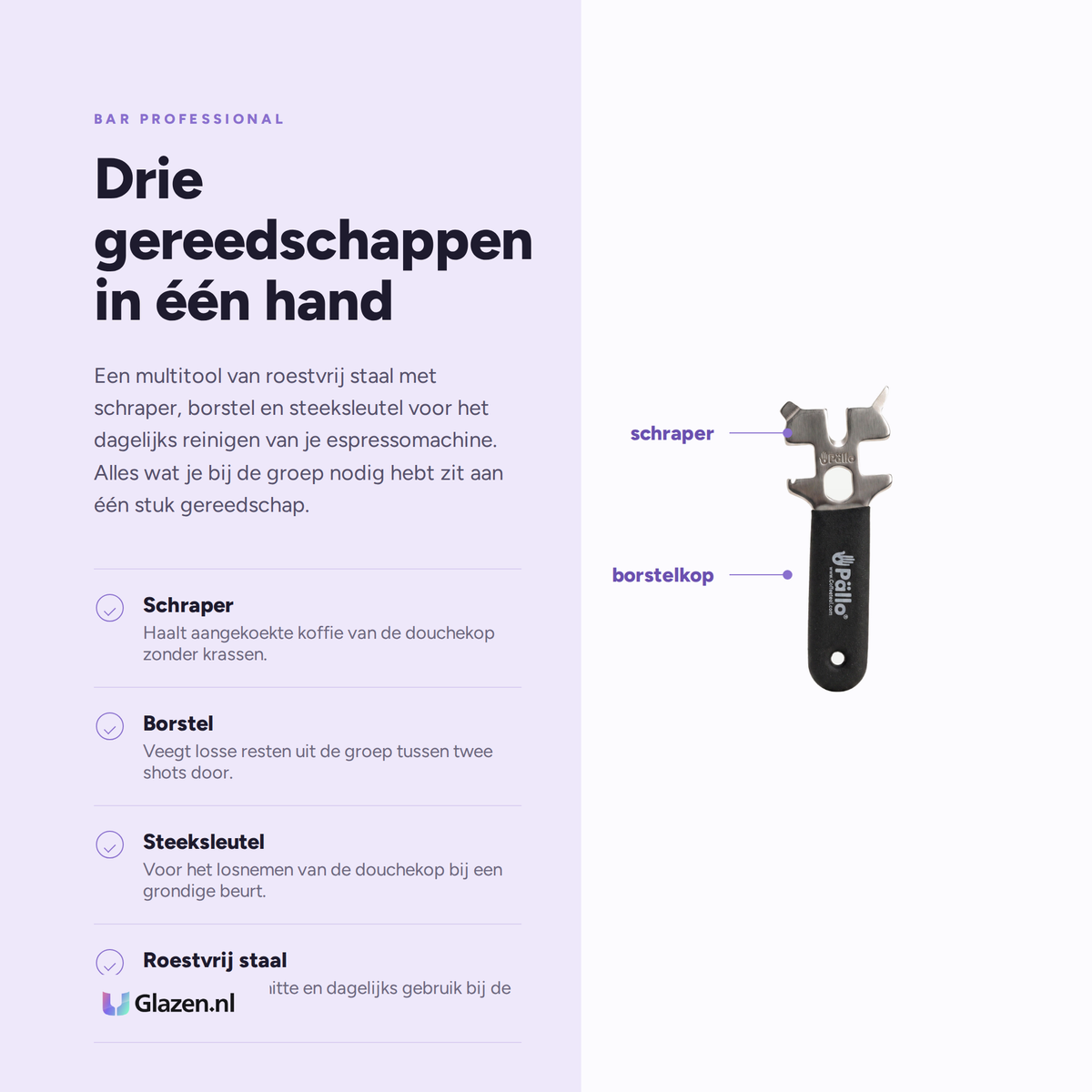 Eigenschappen van Bar Professional Pällo Barista Multitool Zwart