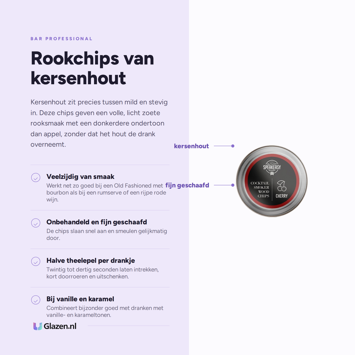 Bar Professional Speakeasy Rookchips Kersen eigenschappen - Glazen.nl