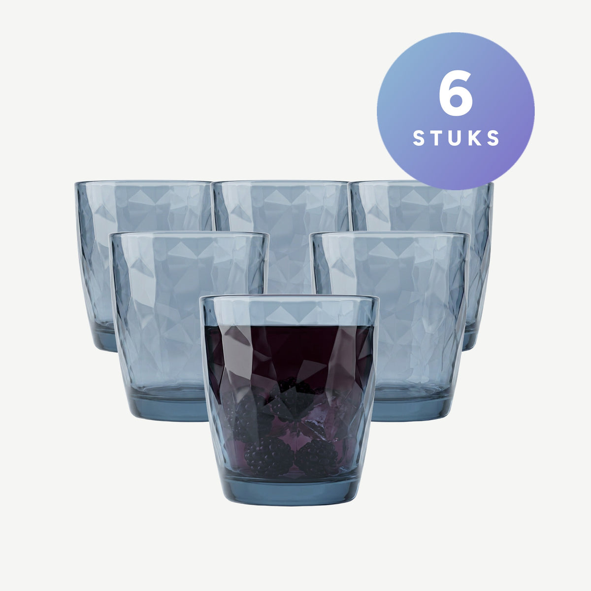 Set van 6 stuks Bormioli Rocco Diamond Tumbler 39 Cl Blauw