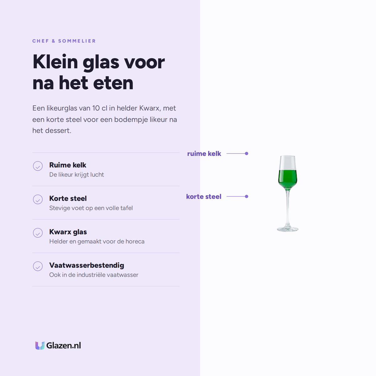 Chef & Sommelier Spirits Likeurglas 10 Cl Cordinal, 6 stuks eigenschappen