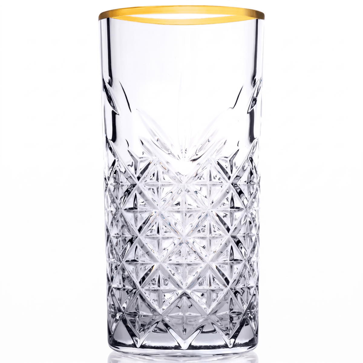 Pasabahce Timeless Longdrinkglas 29,5 Cl Gouden Rand - 4 Stuks - Glazen.nl
