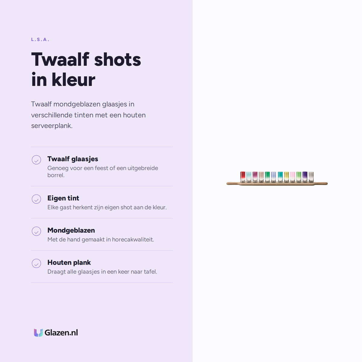 L.S.A. Paddle Wodkaset Assorti eigenschappen