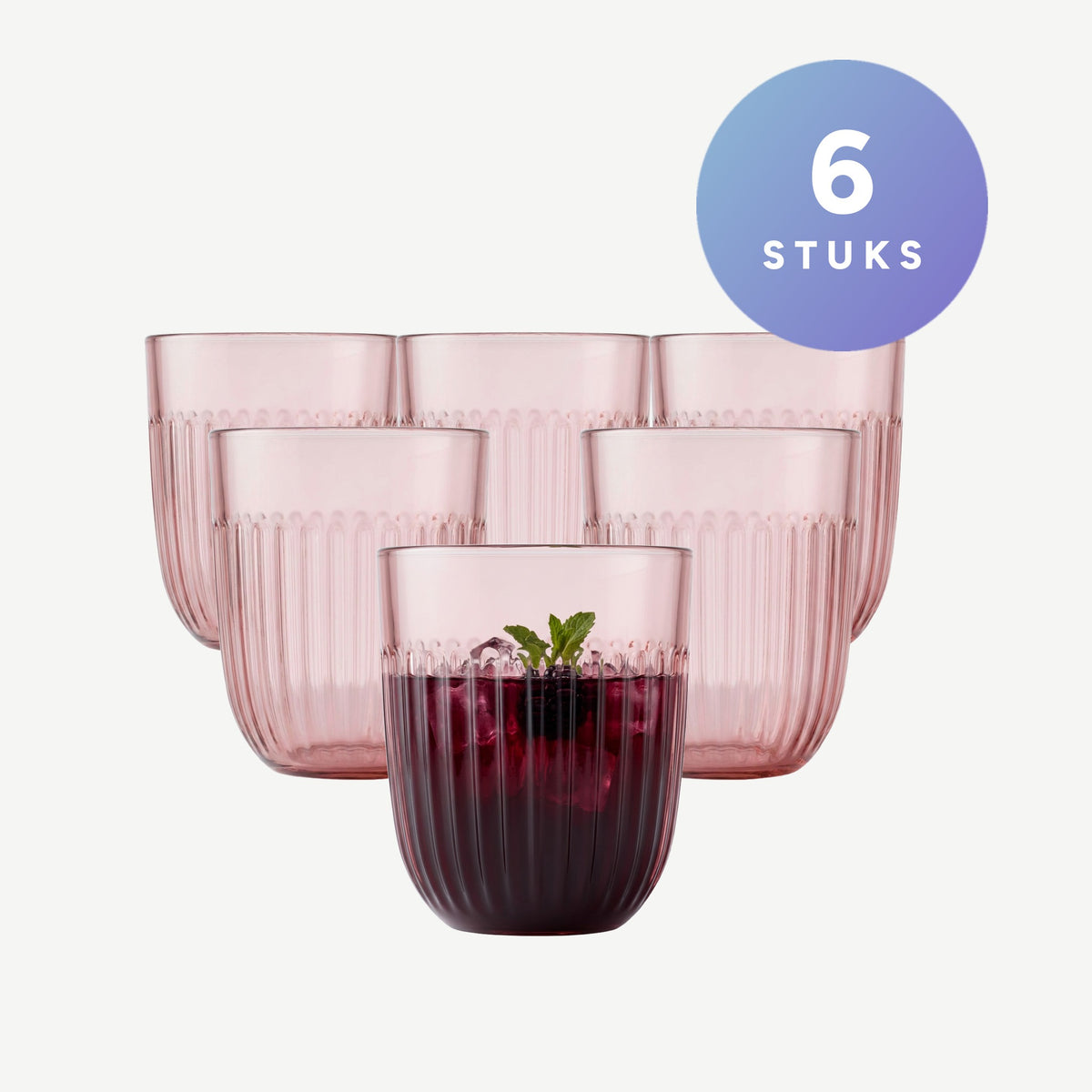 Set van de La Rochère Ouessant Tumbler 26 Cl Rose - 6 Stuks