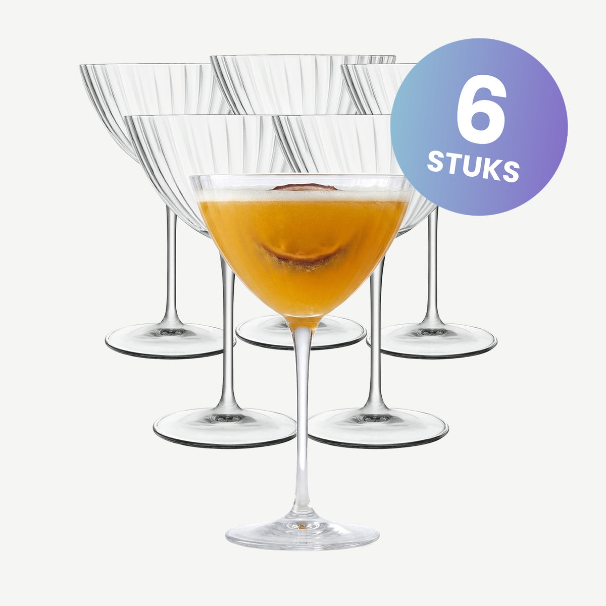 Luigi Bormioli Speakeasies Swing Martiniglas 22 Cl - set van 6 glazen