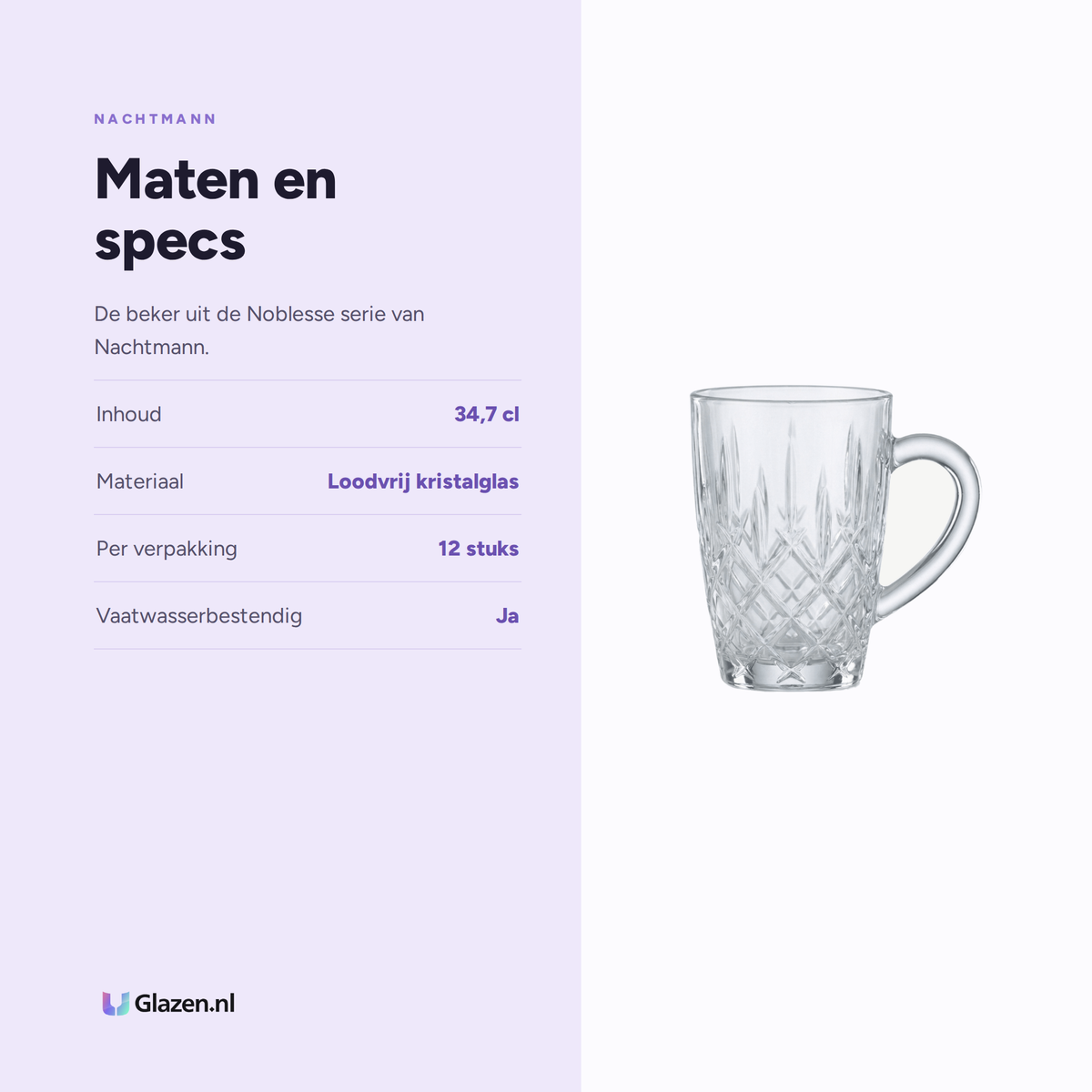 Maten en specs van Nachtmann Noblesse Beker 34,7 Cl