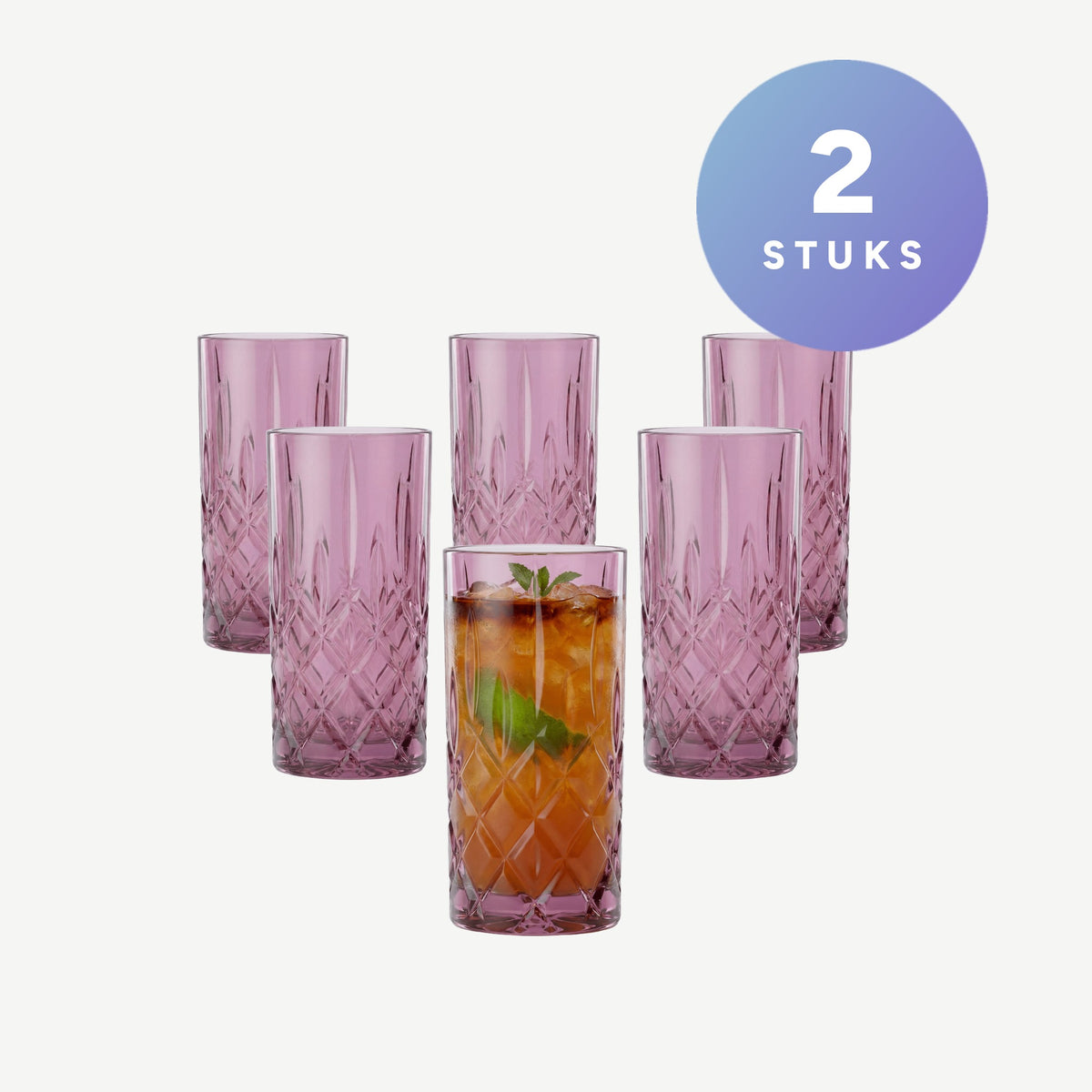 Nachtmann Noblesse Longdrinkglas 39,5 Cl Paars, set van 2 stuks