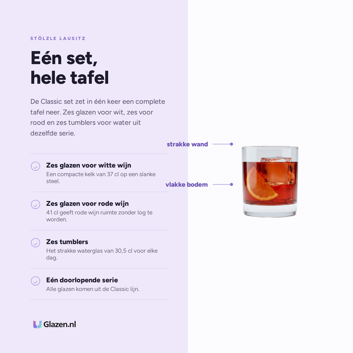 Stölzle Lausitz Classic Glazenset 18-Delig (Witte Wijn, Rode Wijn & Water) eigenschappen