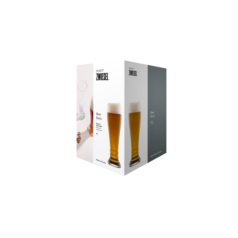 Schott Zwiesel Beer Basic Bavaria – szklanki do piwa typu witbier 50 cl z podziałką – 4 sztuki