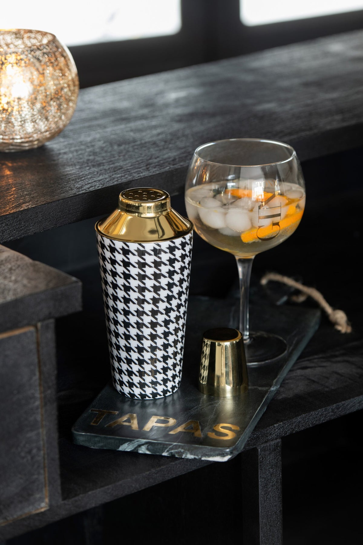 J-Line Gin and Tonic Glasses 88 cl Transparent/Gold – 4 Pieces