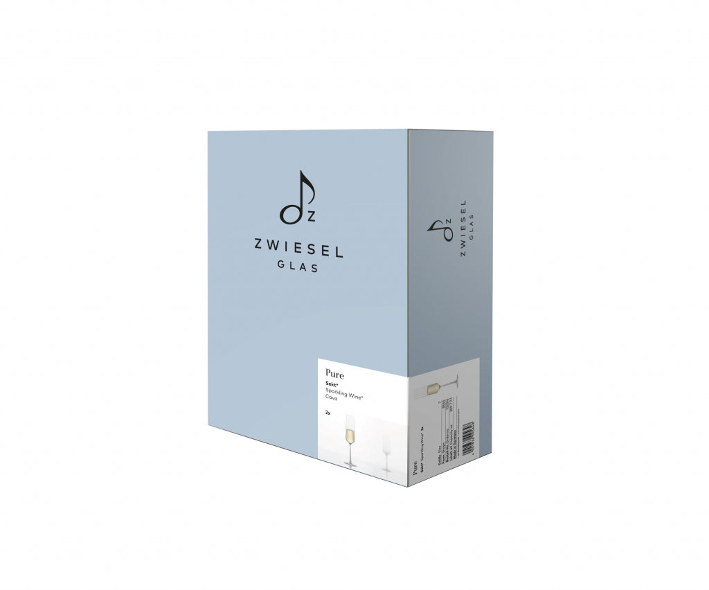 Zwiesel Glas Pure kieliszki do szampana 21,5 cl z punktem musującym w opakowaniu prezentowym – 2 sztuki