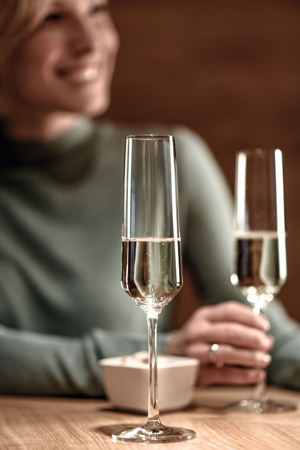 Zwiesel Glas Pure kieliszki do szampana 21,5 cl z punktem musującym w opakowaniu prezentowym – 2 sztuki