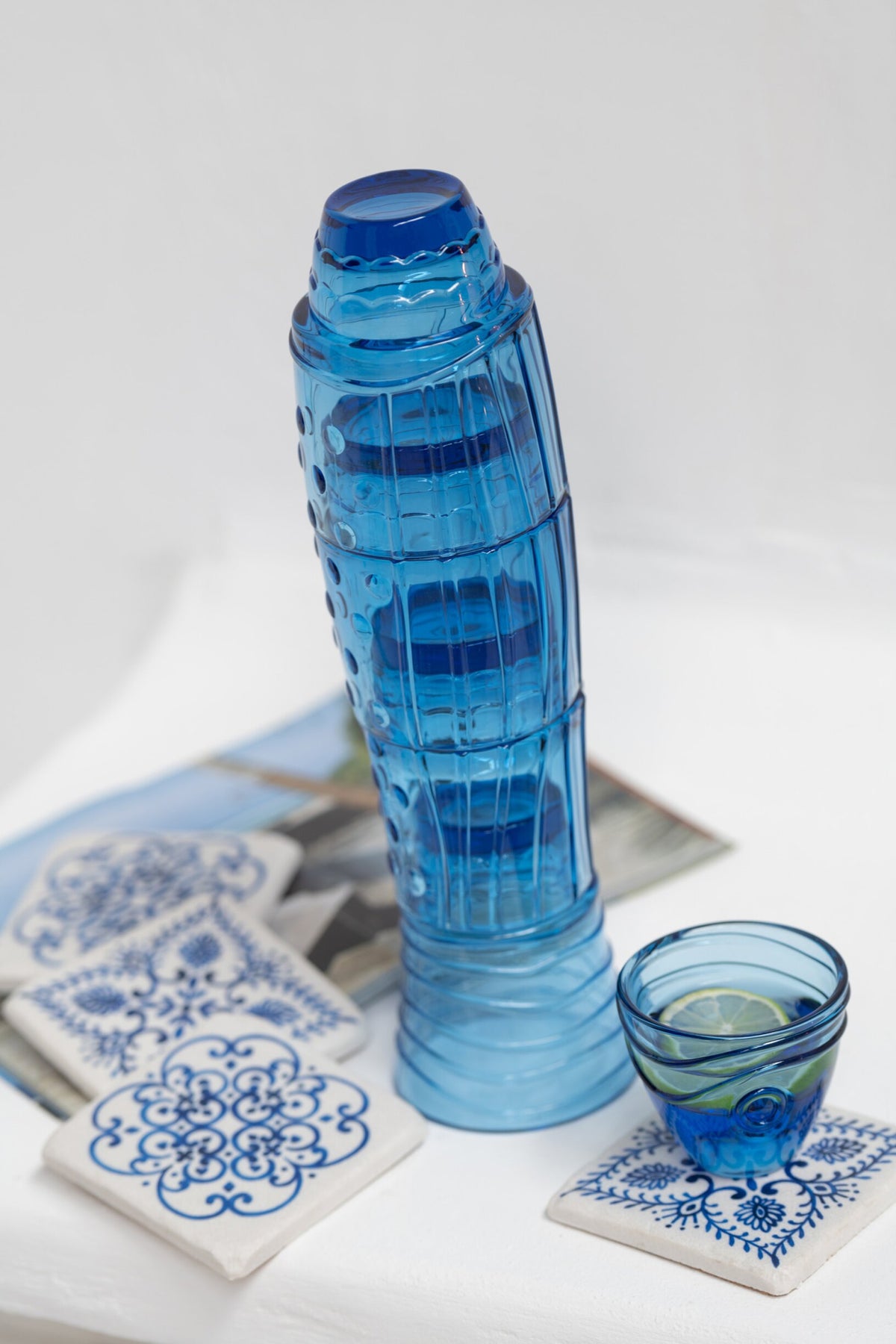 J-Line Tall Blue Coupe Glass