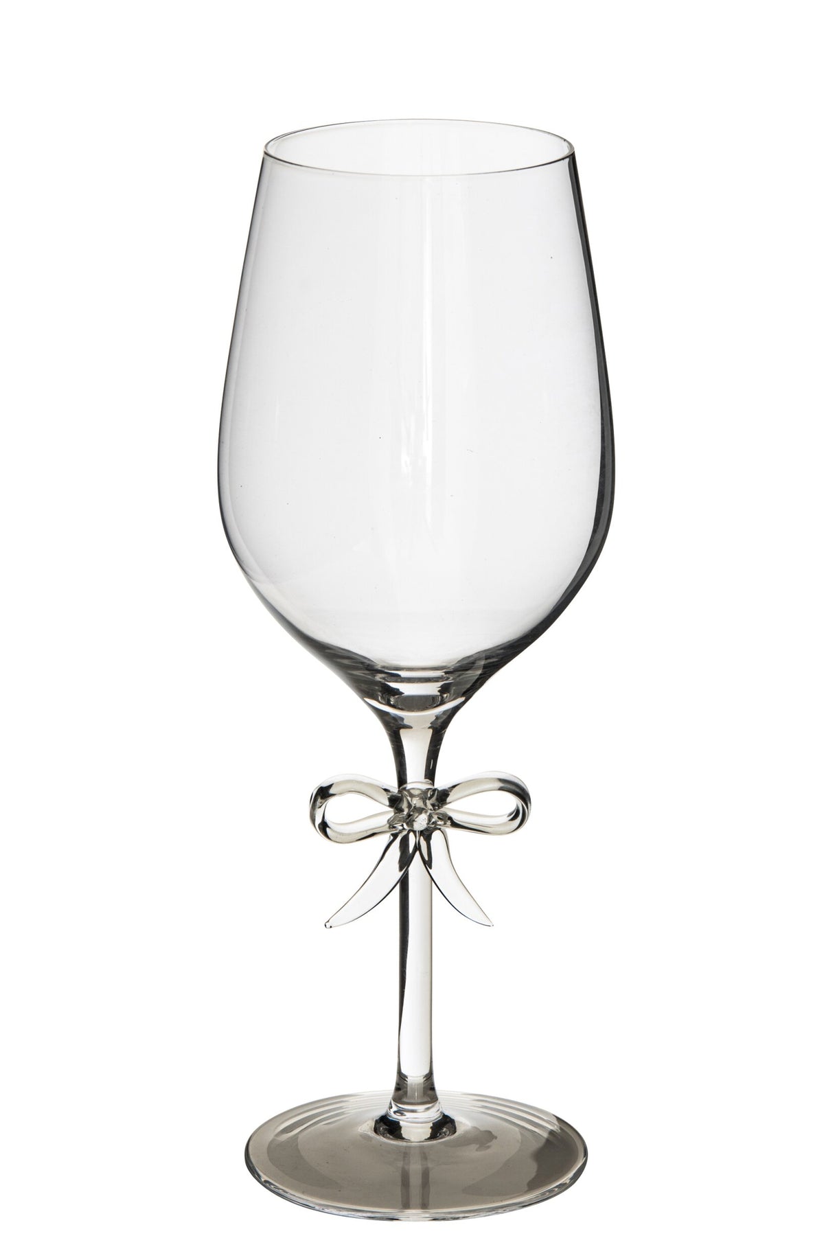 J-Line Transparent Wine Glass with Red Bow