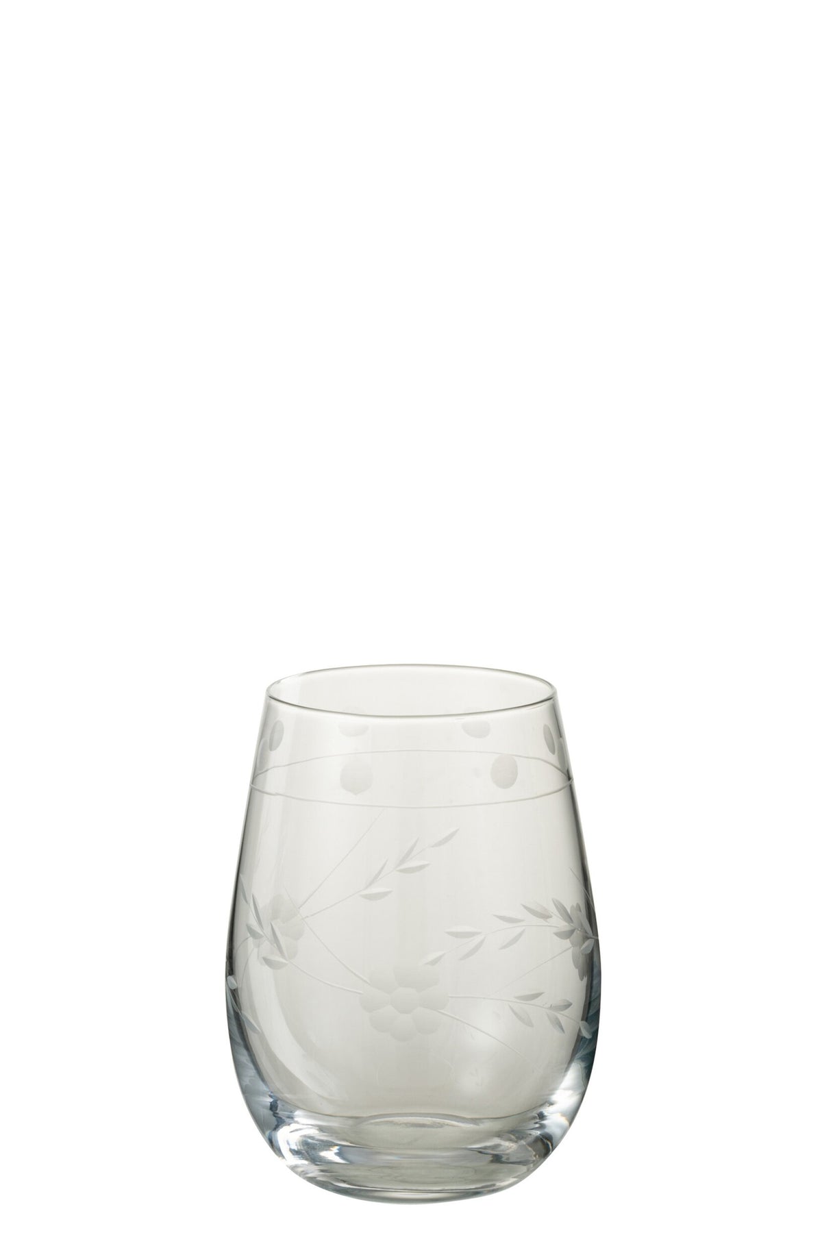 J-Line Water Glass Engraved Transparent