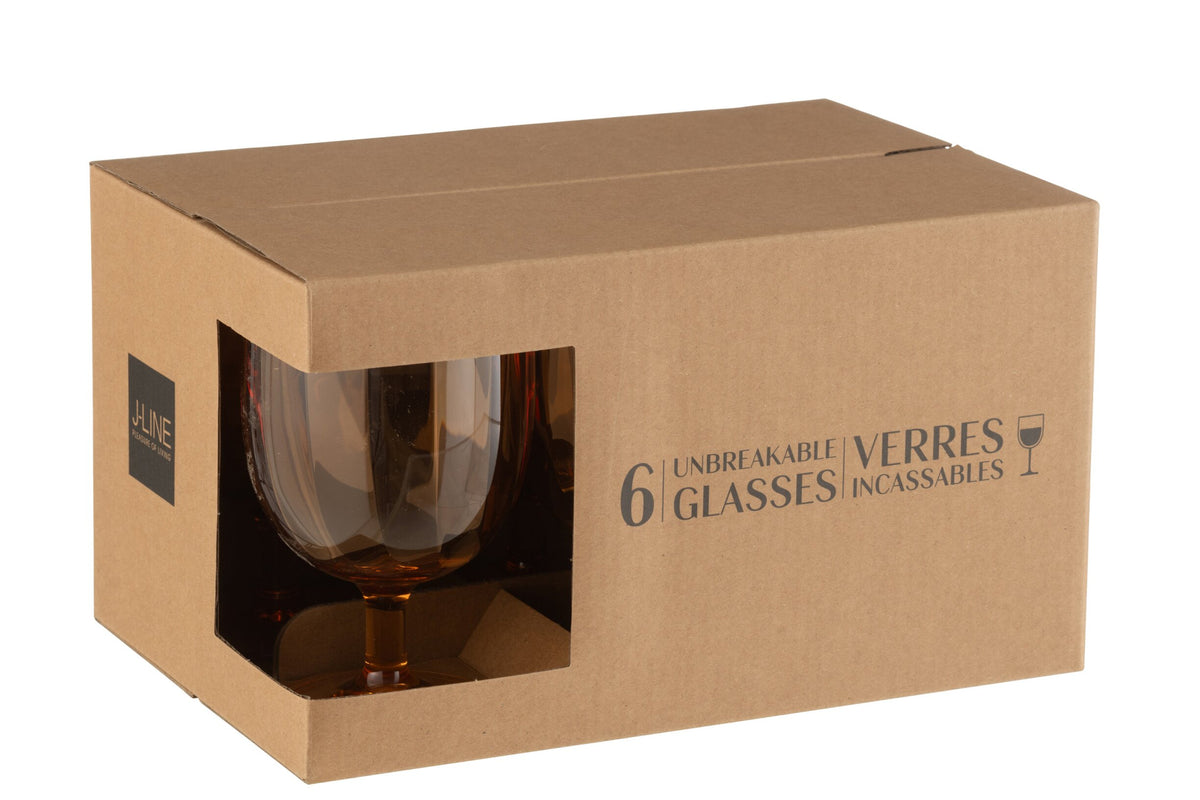 J-Line Wine Glass 31 cl Unbreakable Orange – 6 Pieces