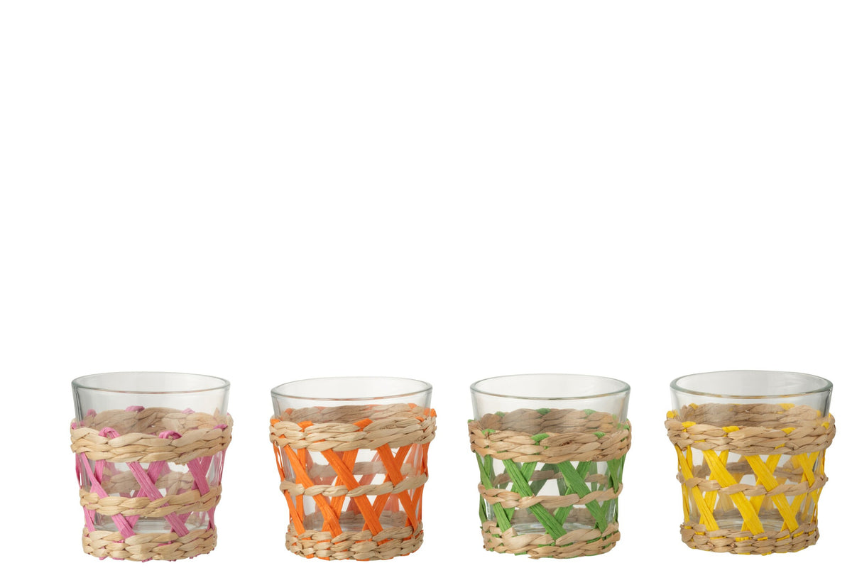 J-Line Woven Water Glasses 18.5 cl Small Assorted – 4 Pieces