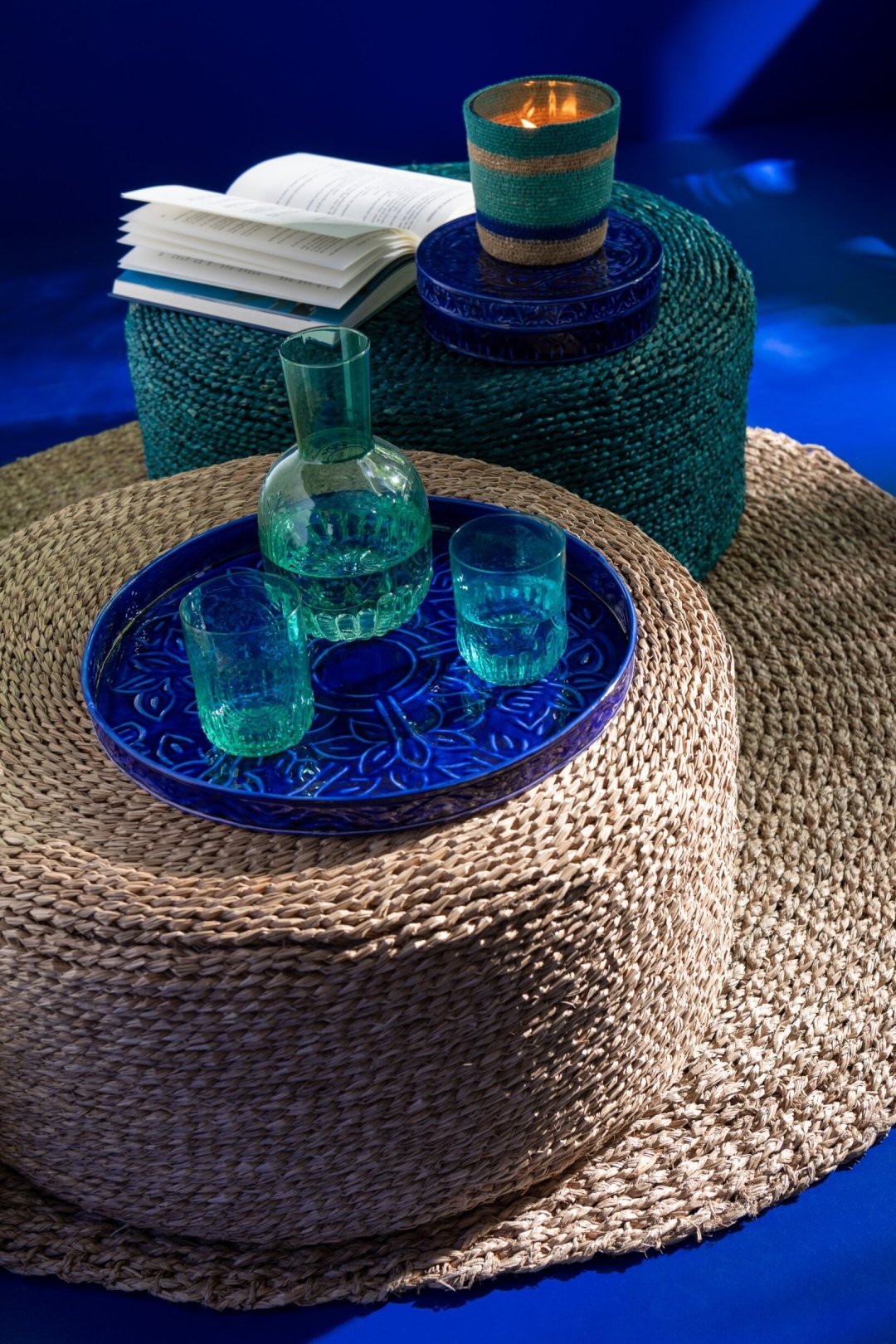 J-Line Maya Water Glasses 32 cl Turquoise – 4 Pieces