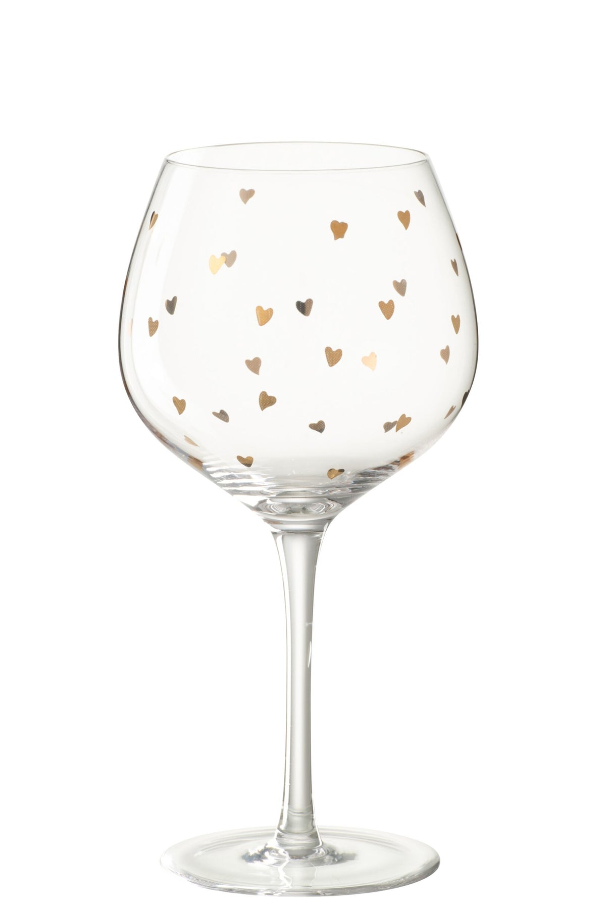 J-Line Wine Glass 60 cl Heart Transparent/Gold