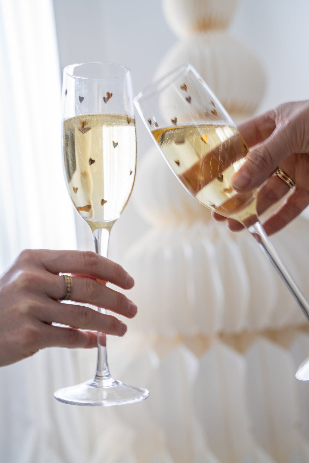 J-Line Champagne Glass 22 cl Heart Transparent/Gold