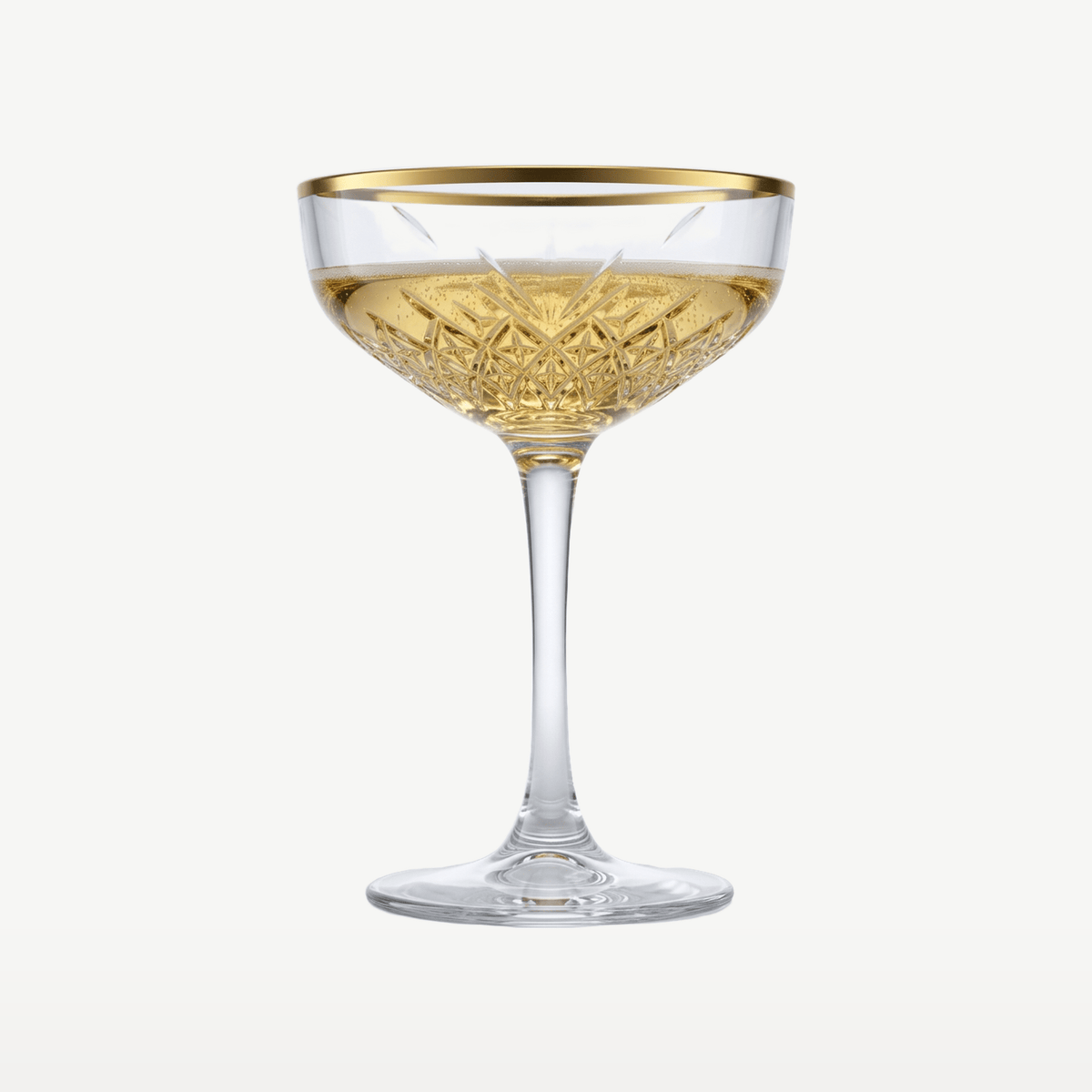 Pasabahce Timeless Champagneglas / Coupe 27 Cl Gouden Rand - 4 Stuks - Glazen.nl