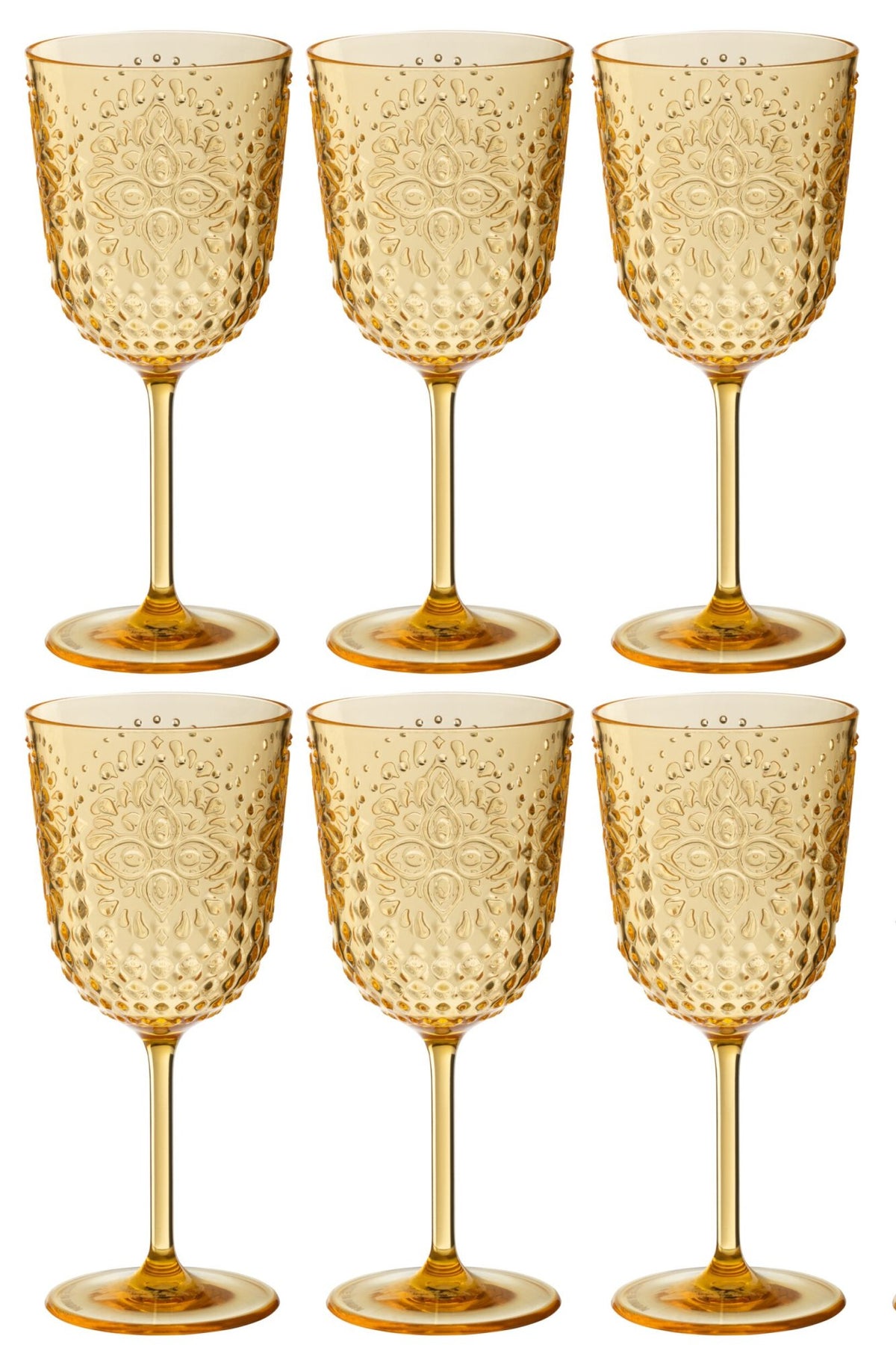 J-Line Wine Glass 41,4 Cl Plastic Yellow - 6 Pieces