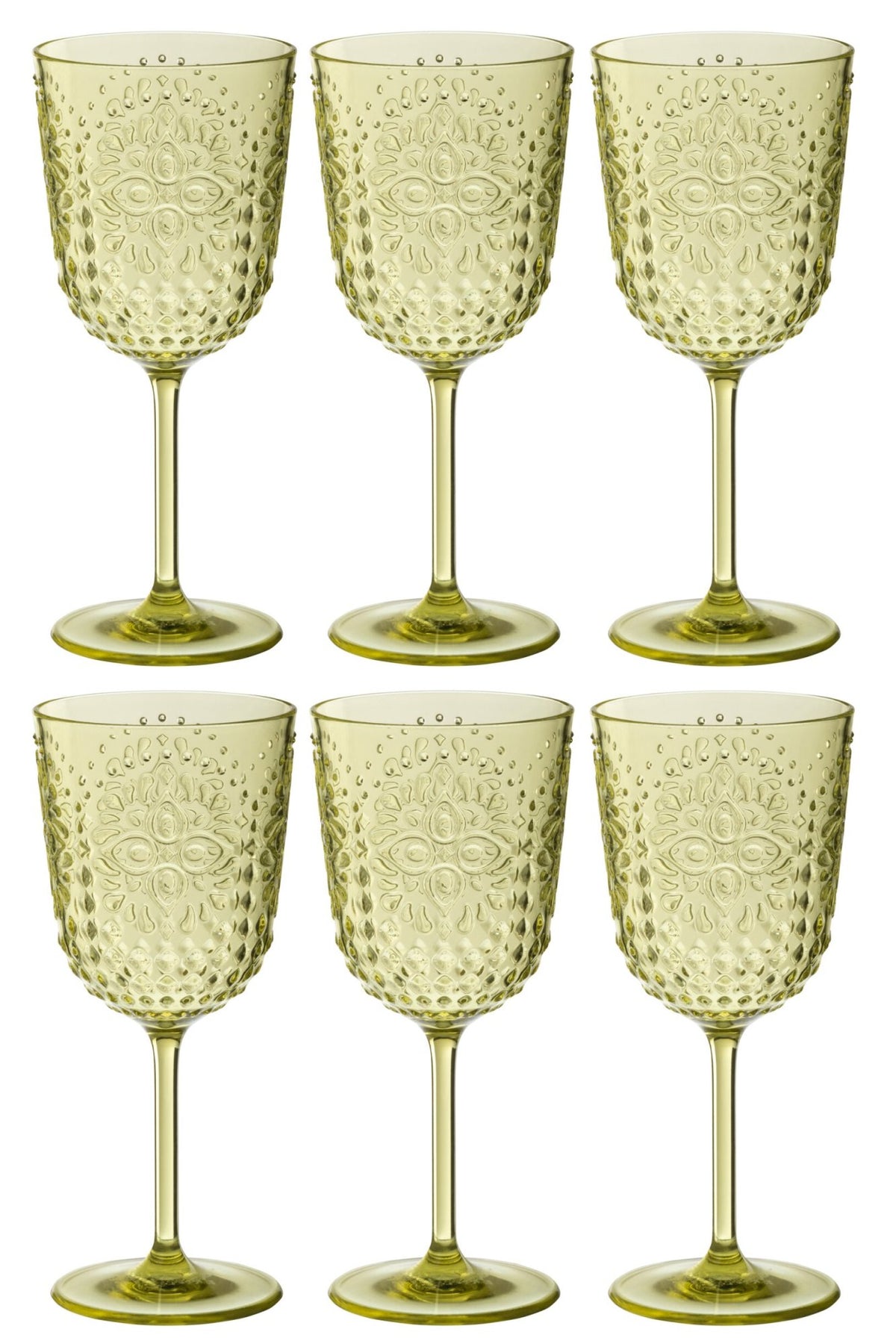 J-Line kieliszek do wina 41,4 cl, nietłukący, zielony – 6 sztuk
