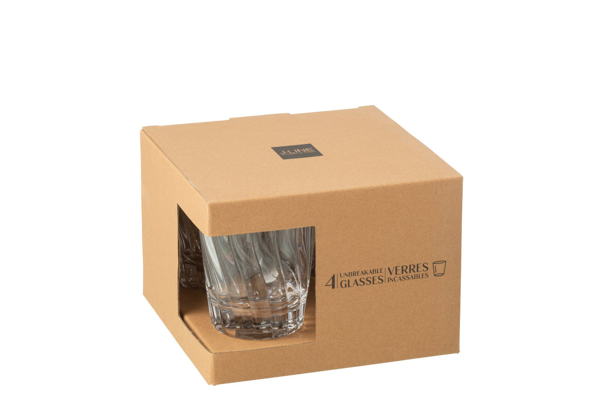 J-Line szklanki do wody 42,5 cl, nietłukące, przezroczyste – 4 sztuki