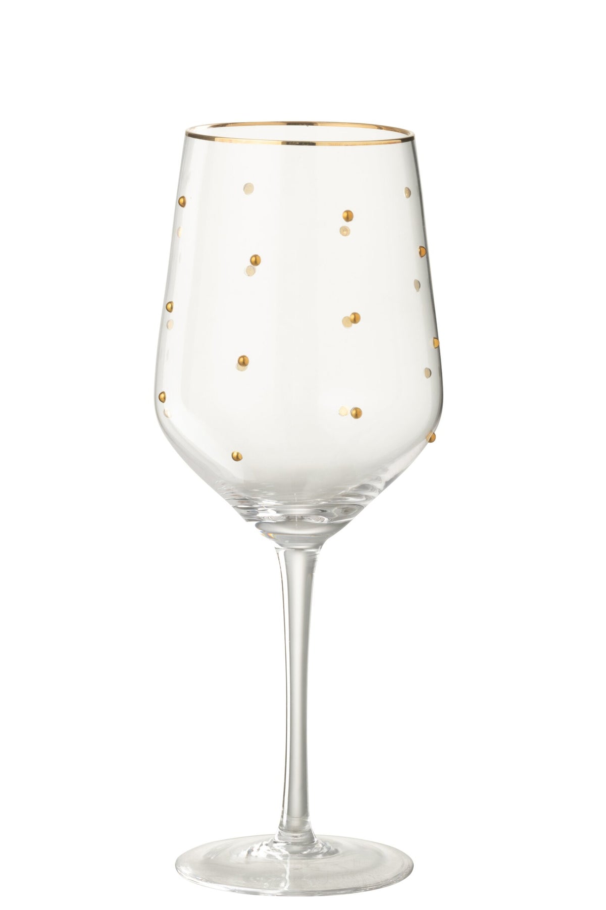 J-Line kieliszek do wina 55 cl w kropki, przezroczysty/złoty