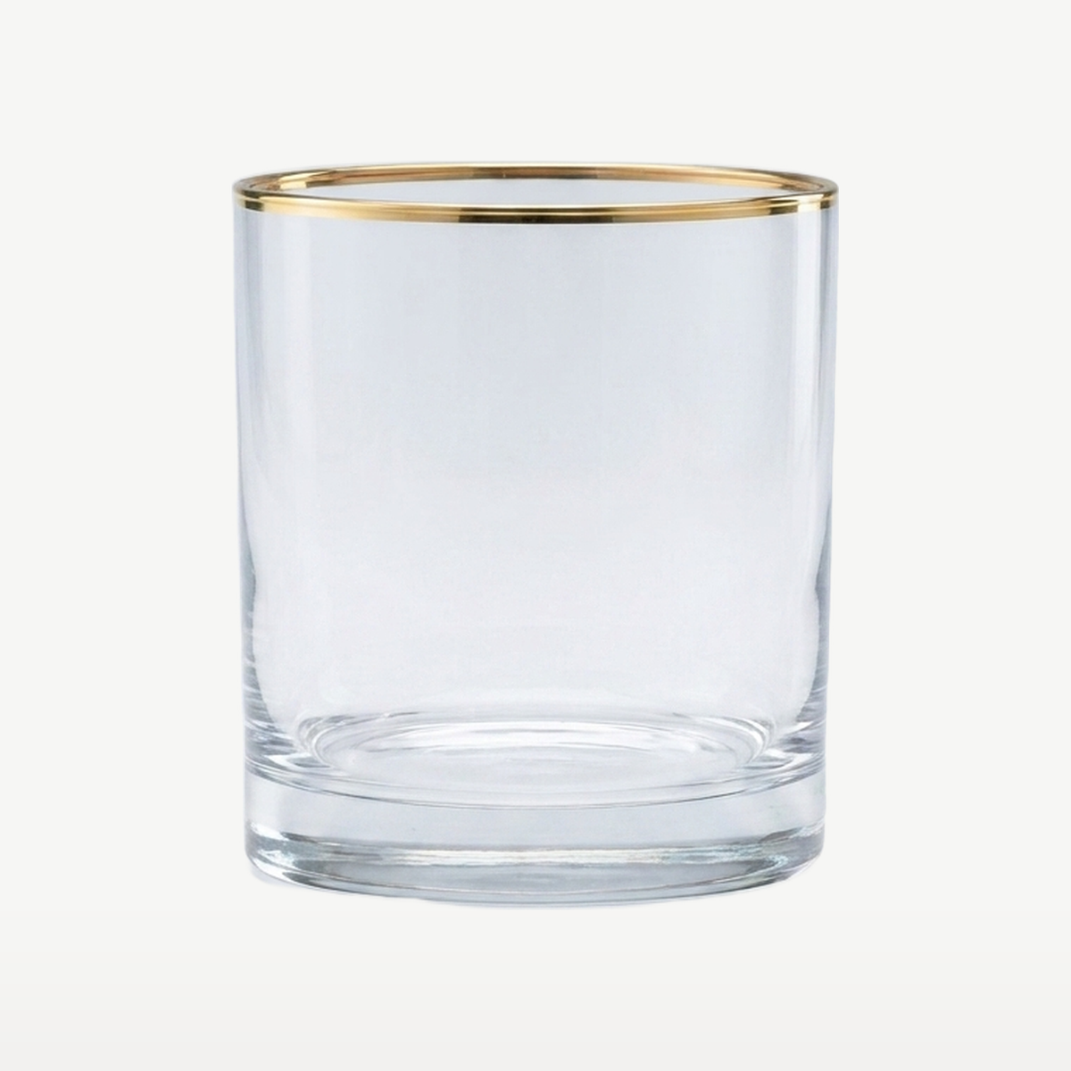 J-Line Waterglas 35 Cl Cilinder Gouden Rand Transparant/Goud - Glazen.nl