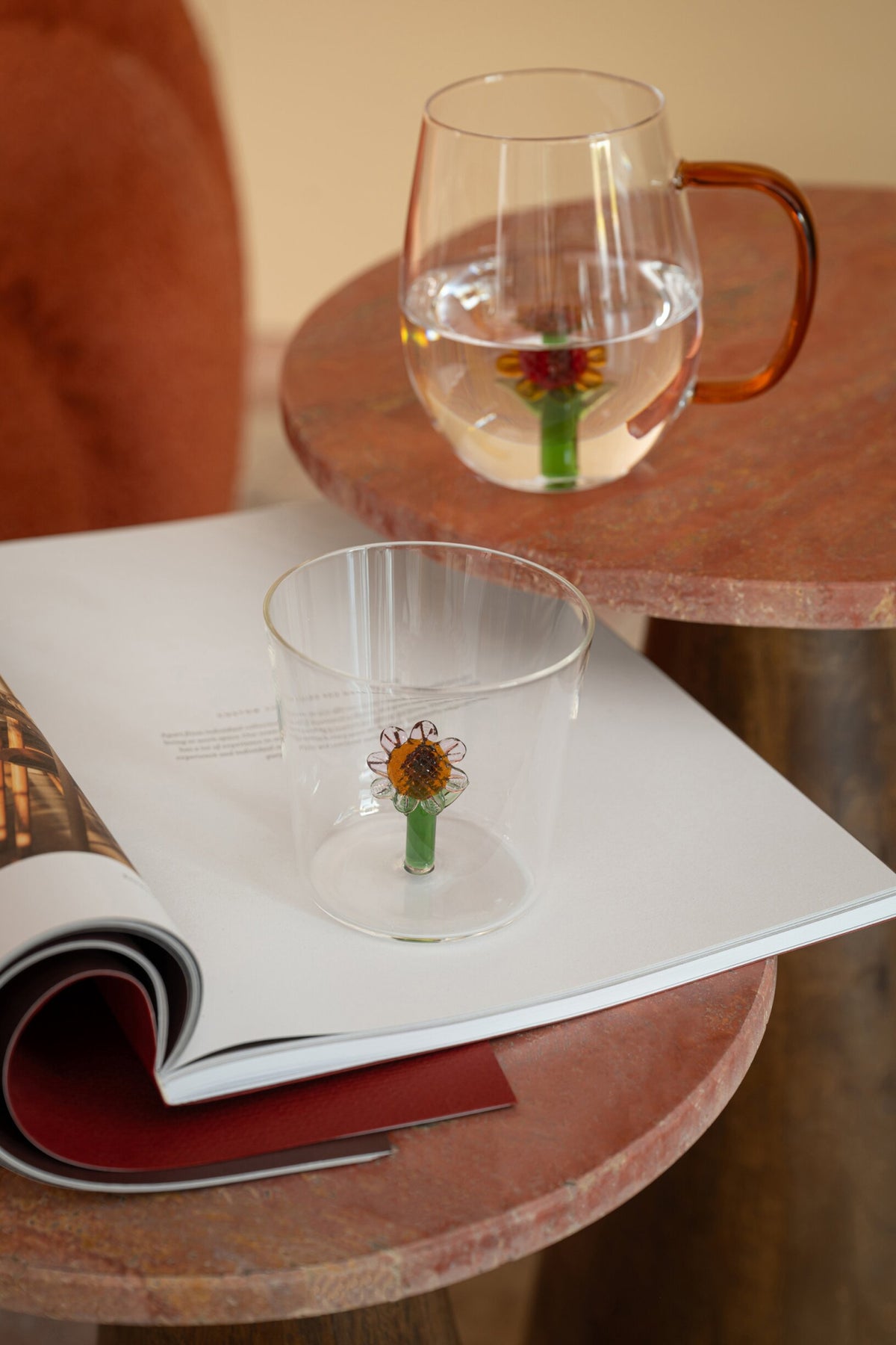 J-Line Water Glass 30 cl Sunflower Assorted