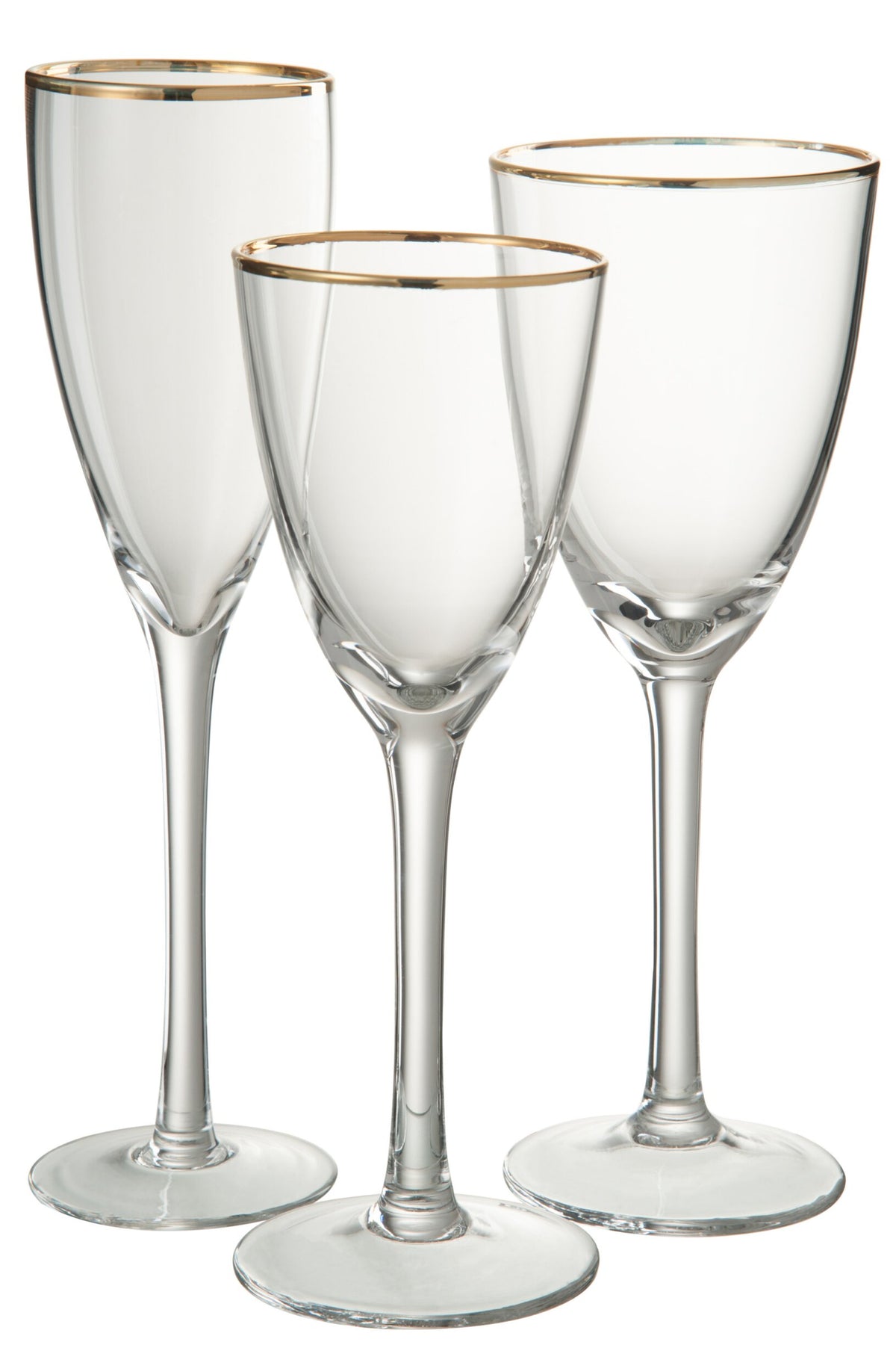 J-Line Champagne Glass 20 cl Gold Rim Transparent/Gold