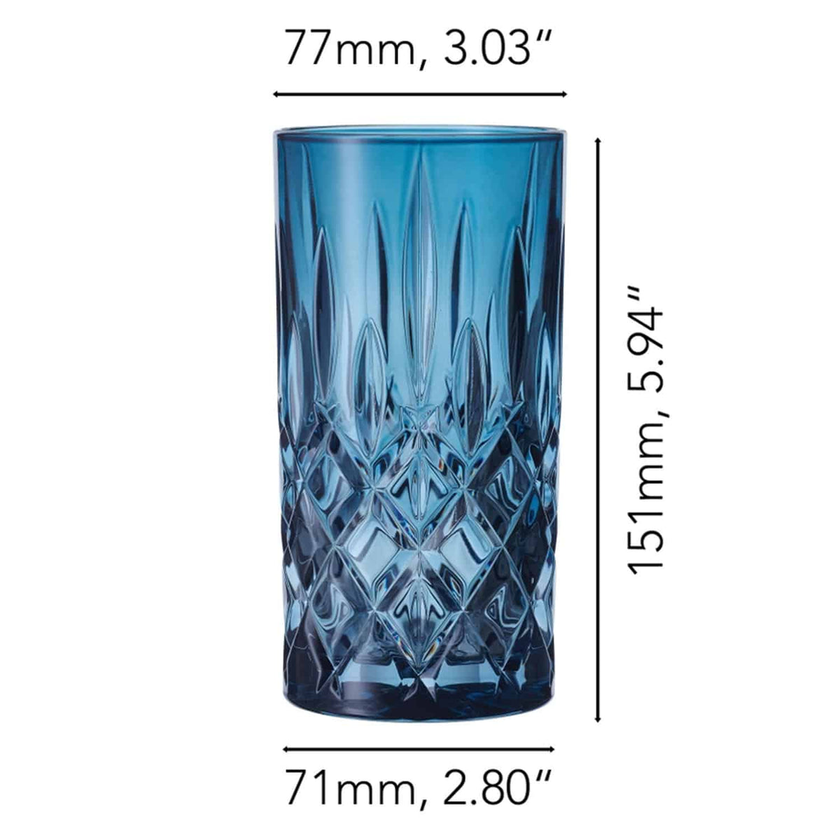 Nachtmann Noblesse Longdrinkglas 39,5 Cl Blauw - 2 Stuks - Glazen.nl