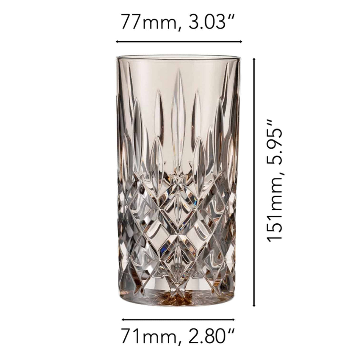 Nachtmann Noblesse Longdrinkglas 39,5 Cl Taupe - 2 Stuks - Glazen.nl
