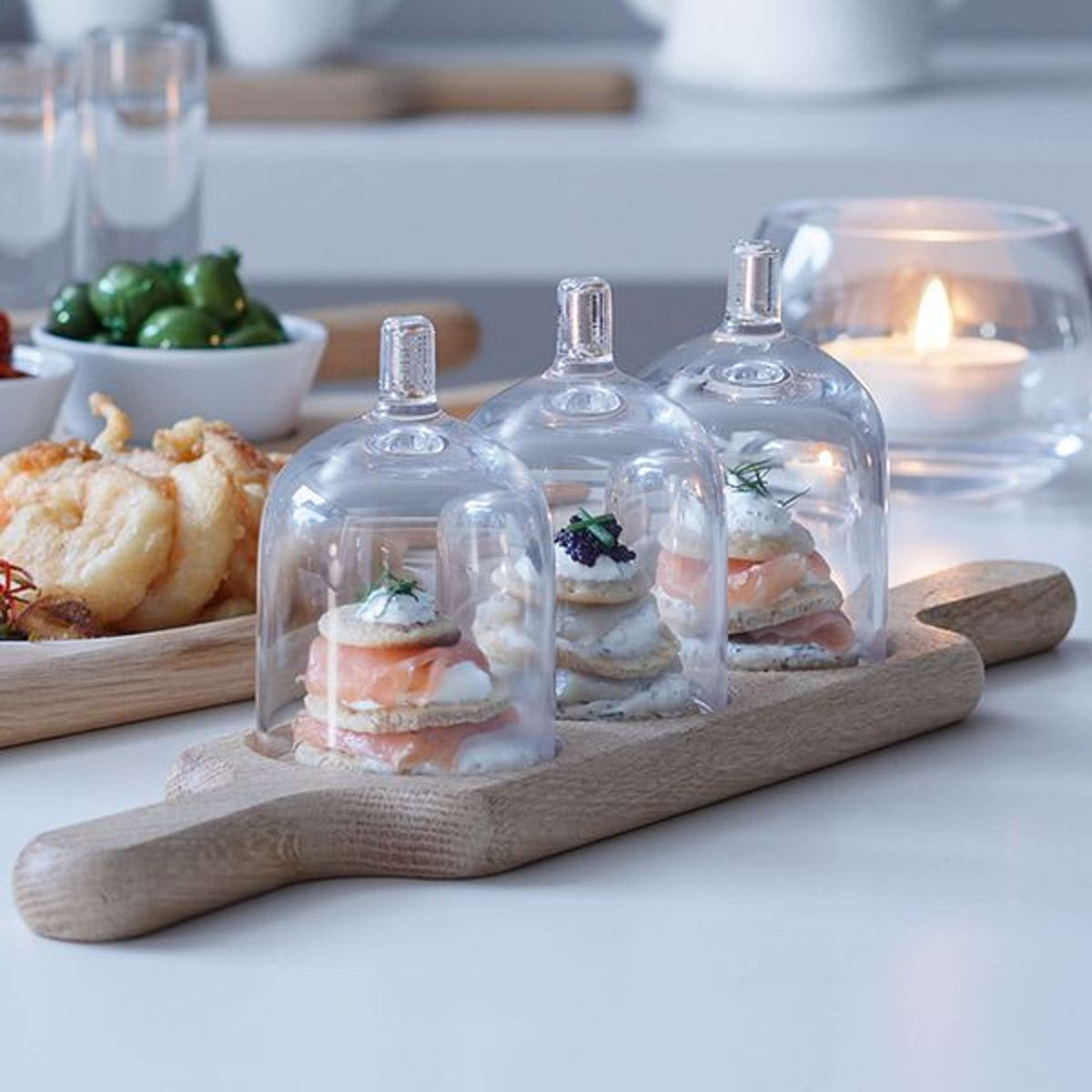 L.S.A. Paddle Vodka Set with Serving Board Assorted - 12 Pieces