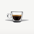 Luigi Bormioli Thermic Glass Espresso Glass 6,5 Cl with Stainless Steel Saucer - 2 Pieces