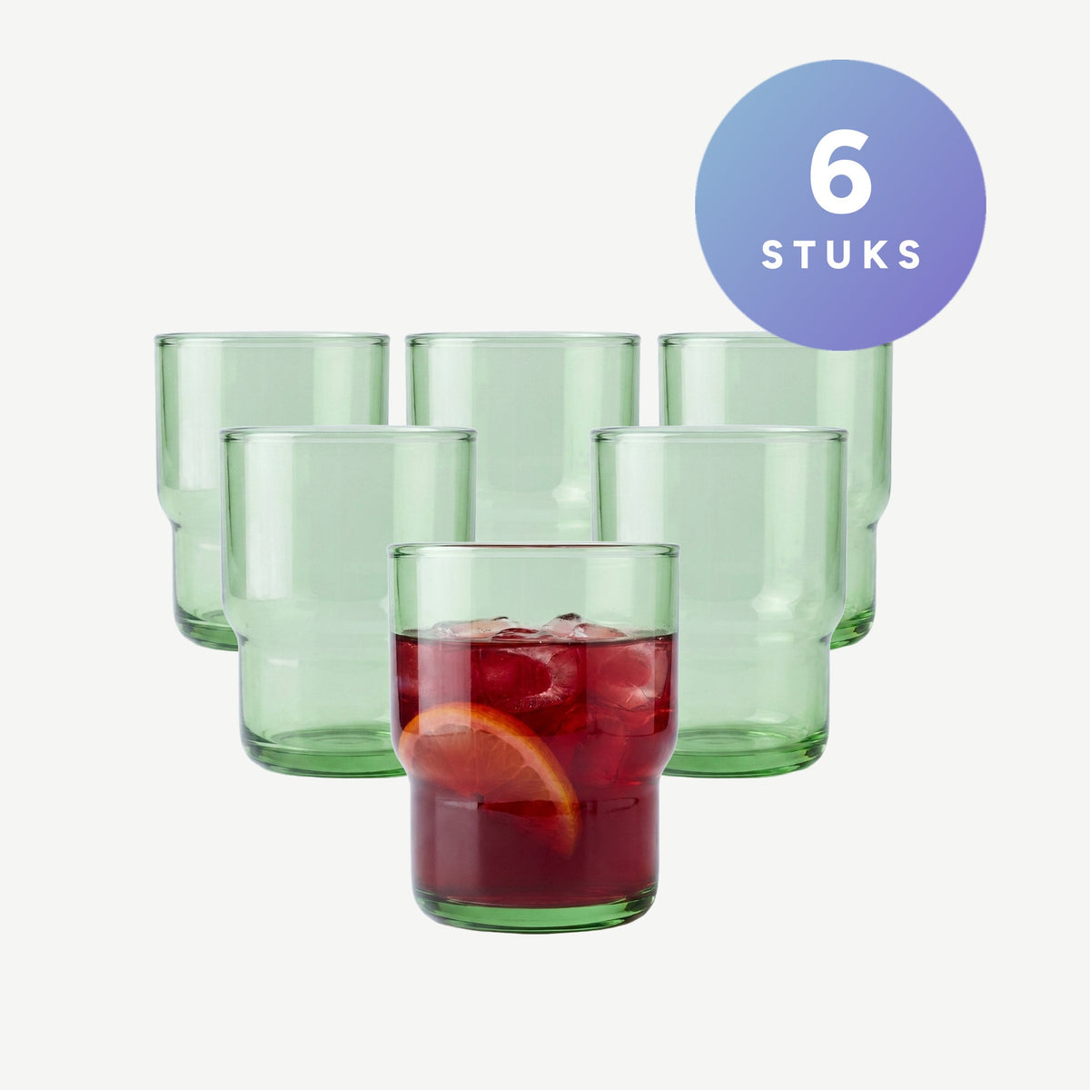 Set van 6 stuks Arcoroc Log Tumbler 16 Cl Groen - 6 Stuks