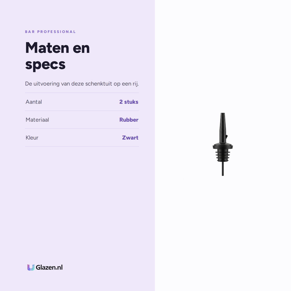 Maten en specificaties van Bar Professional Freeflow Schenktuit Extra Breed Zwart 2 Stuks