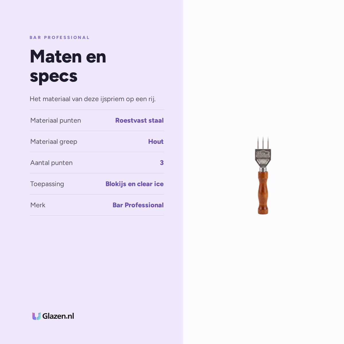 Bar Professional IJspriem 3-Punts maten en specs - Glazen.nl